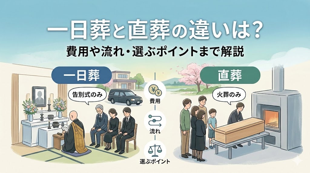 一日葬と直葬の違いは？ 費用や流れ・選ぶポイントまで解説