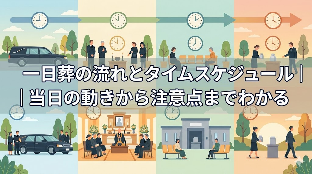一日葬の流れとタイムスケジュール｜当日の動きから注意点までわかる
