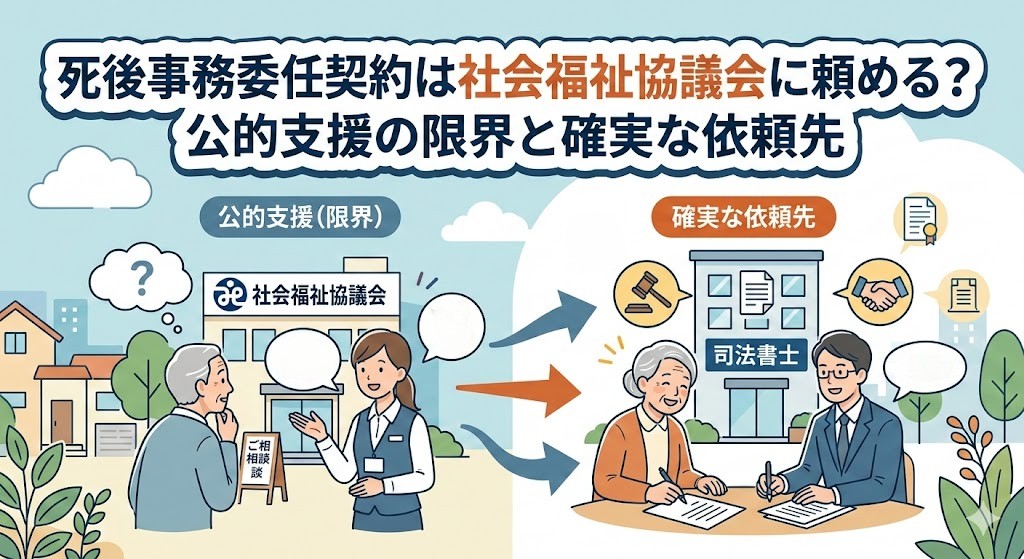 死後事務委任契約は社会福祉協議会に頼める？公的支援の限界と確実な依頼先
