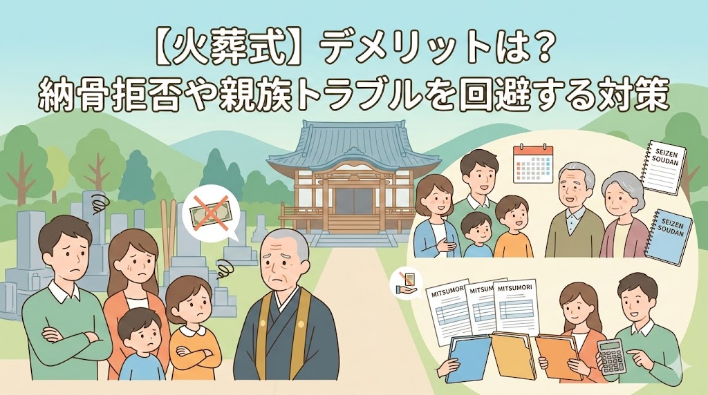 火葬式のデメリットは？納骨拒否や親族トラブルを回避する対策