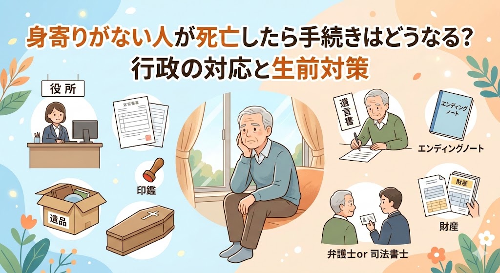 身寄りがない人が死亡したら手続きはどうなる？行政の対応と生前対策