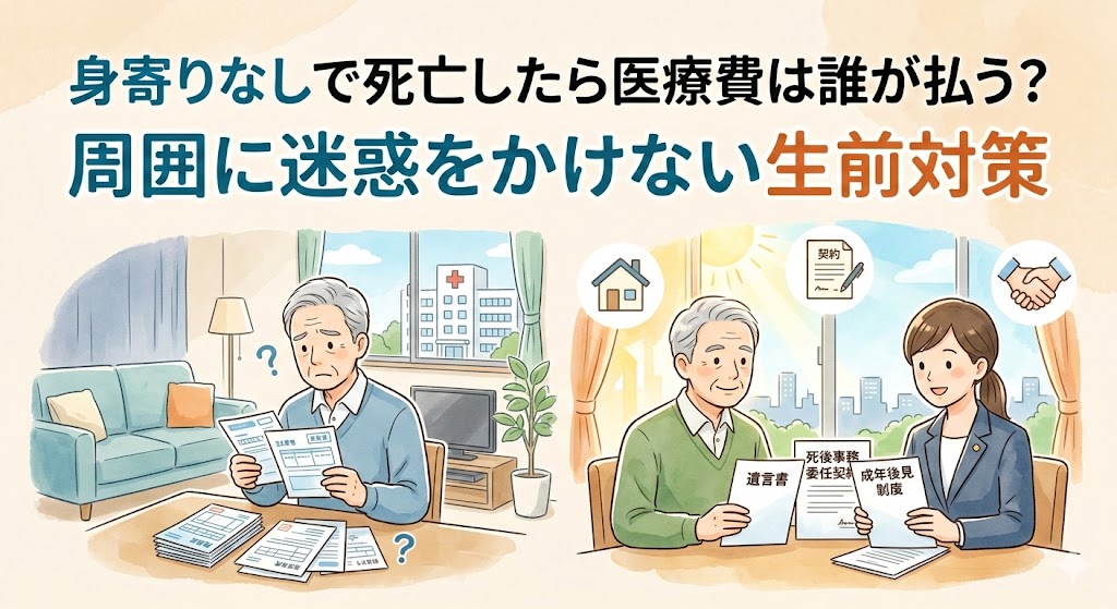 身寄りなしで死亡したら医療費は誰が払う？周囲に迷惑をかけない生前対策