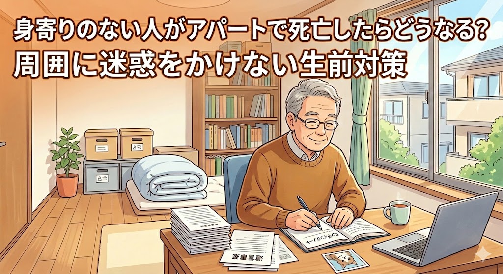 身寄りのない人がアパートで死亡したらどうなる？周囲に迷惑をかけない生前対策